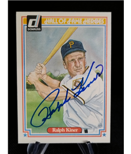 1983 Donruss Hall of Fame Heroes Ralph Kiner On Card Auto