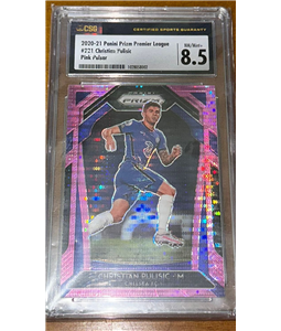 2020-2021 PANINI PRIZM PREMIER LEAGUE Christian Pulisic PINK PULSAR GRADUADO CSG 8.5