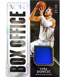 2020-21 Noir Luka Doncic Box Office Game Worn Used Patch 02/99