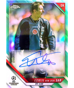 2021-22 Topps Chrome UEFA Champions League Edwin Van Der Sar Auto /199