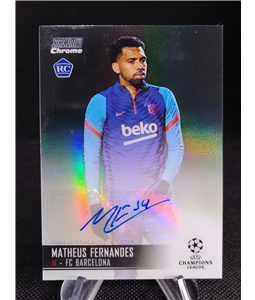 2021 TOPPS CHROME AUTO MATHEUS FERNANDES BARCELONA