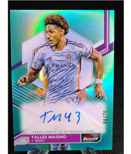 2023 Topps Finest MLS TALLES MAGNO Aqua Refractor Auto /75 Corinthians