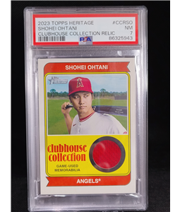 2023 Topps Heritage Clubhouse Collection Relics Shohei Ohtani PSA Graded