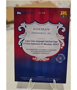 2024-25 TOPPS BARCELONA 125 KOEMAN /125 Auto /
