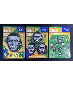 Ronaldo, Rivaldo, Ronaldinho - 2002 - 3 Cards
